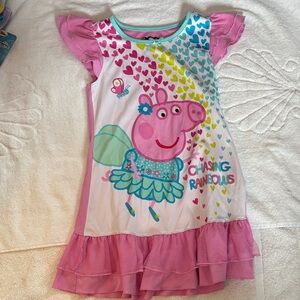 Peppa Pig Heart Pattern Nightgown in Pink and Blue